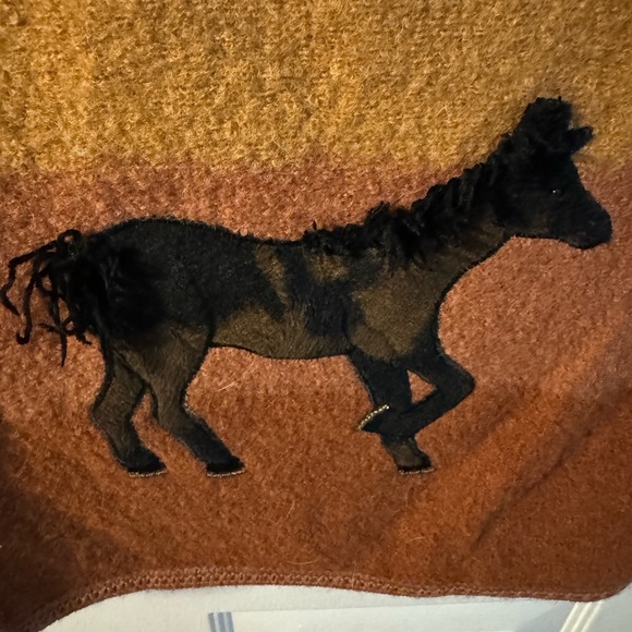 VTG Western Wool Beaded Embroidered Horse Cowgirl Cabincore Country Equestrian - Picture 9 of 15